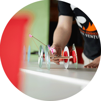 student working on a project