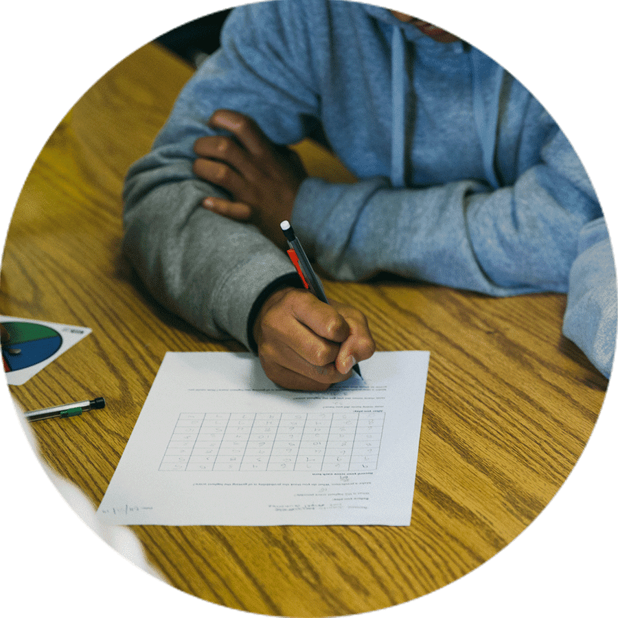 a student completing a test