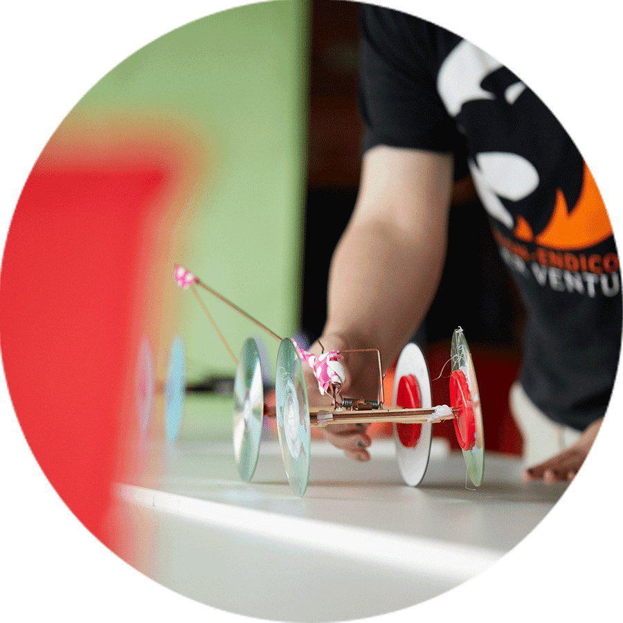 student working on a project