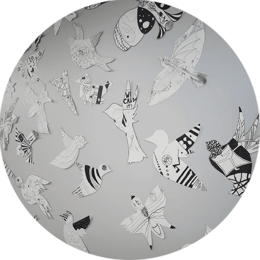 black and white collages