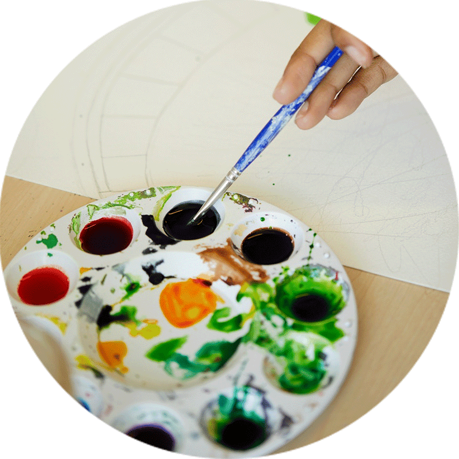 paint brush and paints