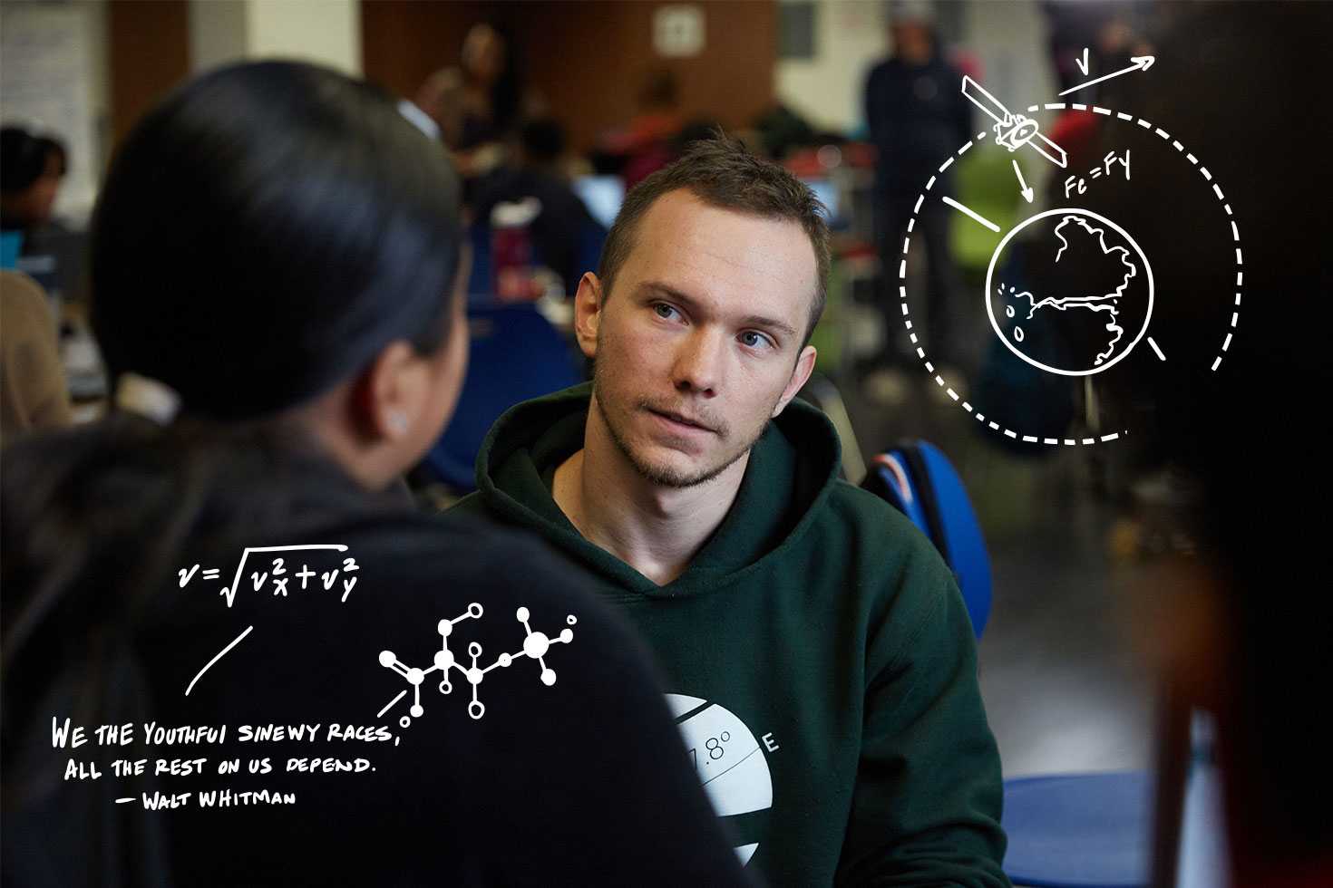 a student and teacher talking