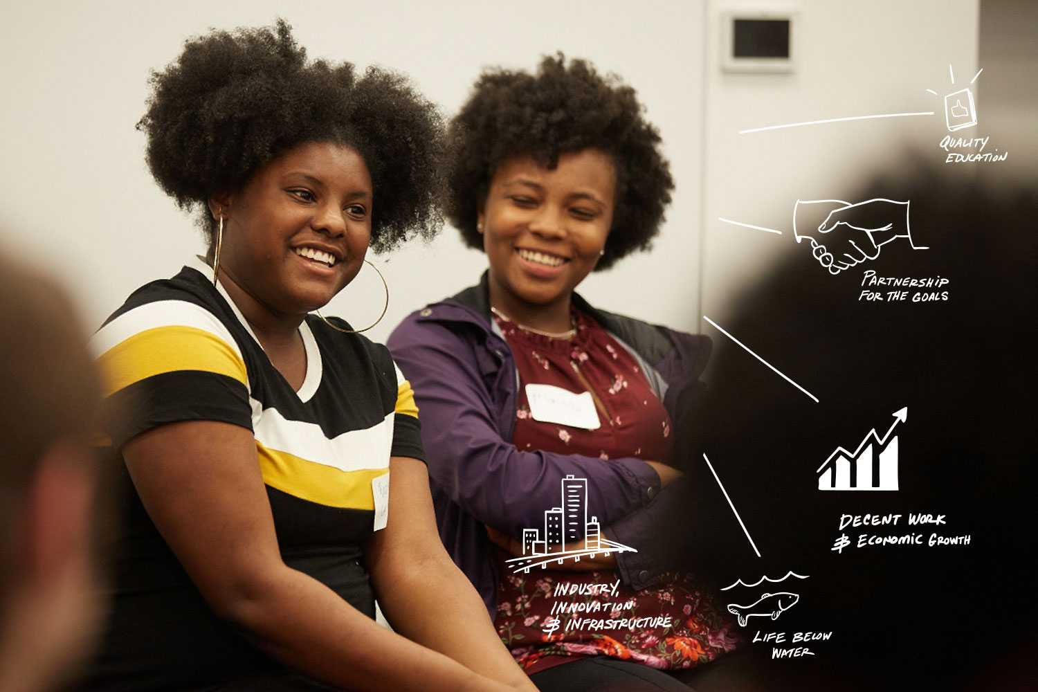 two students smiling